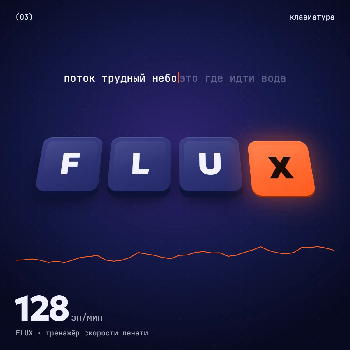 Обложка FLUX: клавиши F, L, U, X